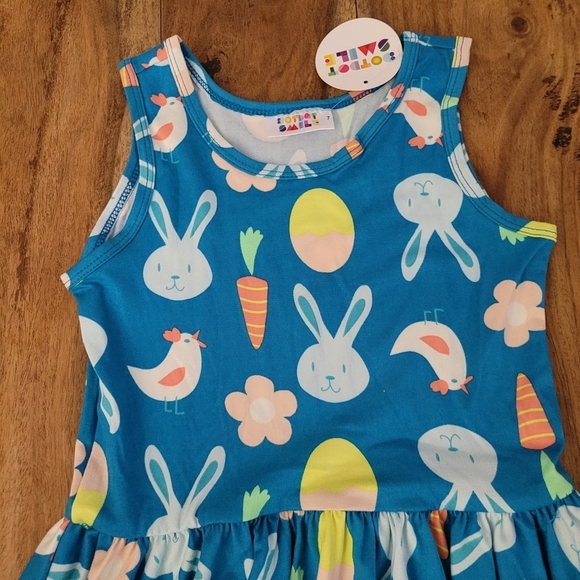 2/$30 NWT Girls 7 Easter Bunny Spring Dress - Picture 3 of 16
